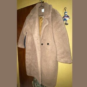 Oak + Fort Long  Teddy Coat. Great used condition